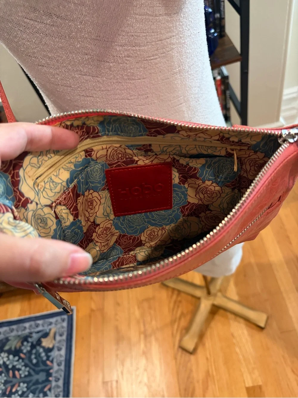 Pink HOBO Double Zipper Crossbody Bag